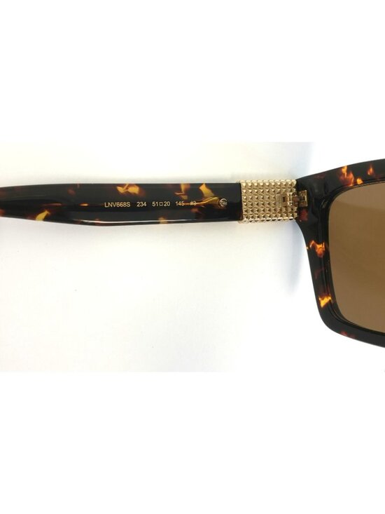 Lanvin LNV670S 234 51mm Rectangle Sunglasses Dark Tortuise / Brown - Italy
